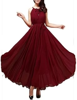 فستان نسائى نبيتى شيفون ببطانة دون اكمام