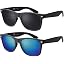 Set of 2 Matt Black (Glasses: 1 X Grey, 1 X Green Mirrored)