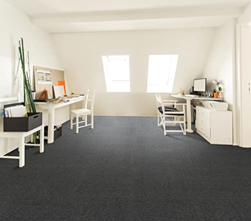 Image of Mohawk Basics 24 inch x 24 inch Berber (Loop pile), 0.07 inch Pile Height, Carpet Tile, PET Fiber, Smoke Color, (24 Tiles), (96 sqft /carton)