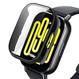 YealRed For Xiaomi Redmi Watch 5 Active 保護ケース 軽量 PC+強化ガラスカバー 9H硬度 取り付け簡単 一体型 全面保護 キズ防止 耐衝撃 HD高透過率 指紋防止 反射低減 Xiaomi Redmi Watch 5 Active に対応 （ブラック）