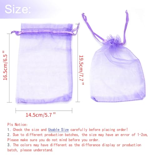 Image of Dealglad 50pcs Drawstring Organza Jewelry Candy Pouch Christmas Wedding Party Favor Gift Bags (6x8, Light Purple)