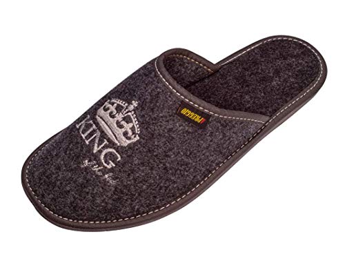 Apreggio - Zapatillas de Hombre de Fieltro - Suela de Goma Maciza - Cómodas de Llevar - Suavidad - Producto 100% Natural - Hecho a Mano (Negro, 44) Cover