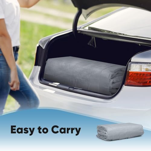 ADVANCE OUTDOOR Replacement Top Cover Tarp with Leg Cloth for 10x20 ft Carport Canopy with Ball Bungees, Gray, One Roof Only - Thumbnail 7