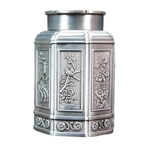 Recipiente de café y azúcar con tapa para sala de estar, recipiente de té de metal, tarro decorativo de almacenamiento de café