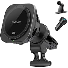 FLOLAB Qi2 15W Wireless Car Charger for iPhone 16/15/14/13/12 Qi2 Car Charger, Magnetic Vent Mount/Dashboard Mount Car Phone Holder, Fast Charging with Cooling