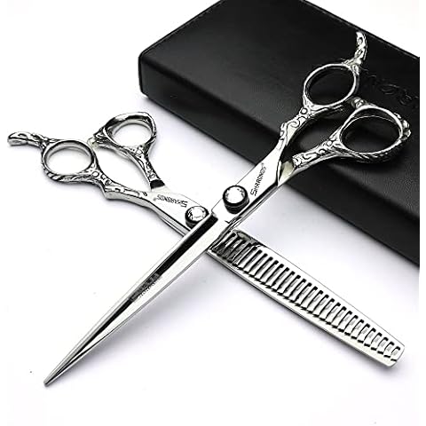 7 Zoll friseurscheren 440c Hohe härte feine Muster professionelle Salon Friseur haar schneiden und verdünnung frisur beschneiden werkzeug Cover