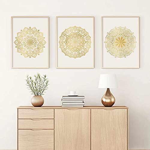 Toile bohème mandala floral pour salon zen et déco de studio de yoga