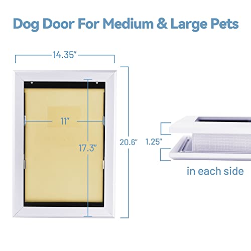 Aluminum Dog Door For Exterior Doors Weatherproof Pet Door For Large&Medium Size Dogs Energy Efficient Doggy Door Heavy Duty Doggie Door For Wall, Large #TOP6