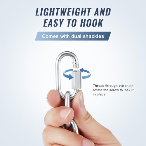 VEVOR Proof Coil Chain, 1/8\" x 33\', 350 lbs Safe Working Load, Zinc Plated Proof Tested Coil Chain with Two Quick Links, Galvanized Carbon Steel Link Chain for Towing, Hanging, Camping, Pet Towing