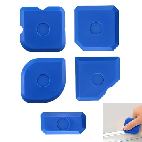 Set di 5 attrezzi per la finitura del sigillante in silicone, kit 23 in 1 per sigillatura con forme multiple, rimozione e levigatura per sigillatura di silicone, acrilico, bagno, cucina e finestre