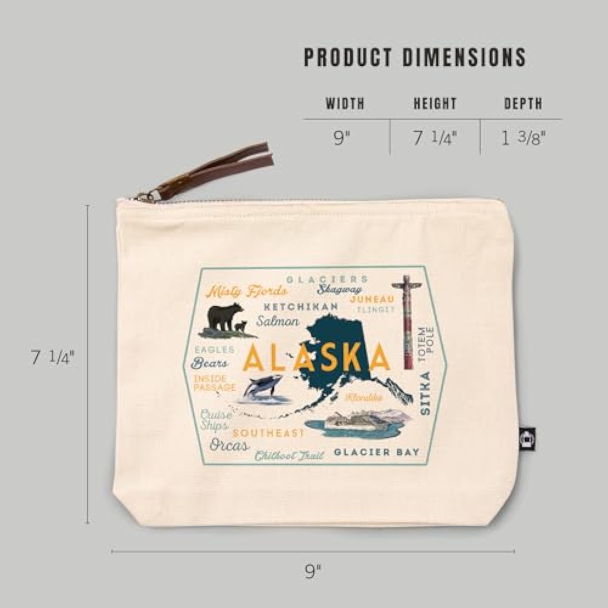 Alaska Typography and Icons Travel Accessory Go Bag