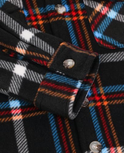 Image of ThCreasa Boys Sherpa Lined Plaid Button Shirt Jacket