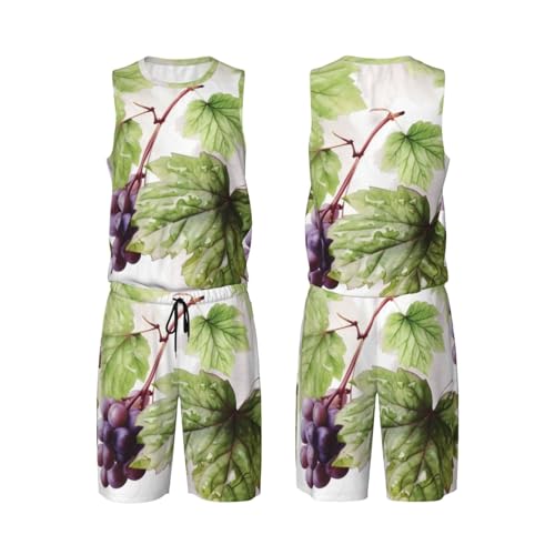Maillot de basket pour homme style feuilles de vigne pour les matchs d'été en plein air