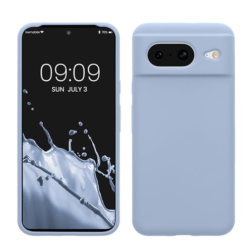 kwmobile Case Compatible with Google Pixel 8 Case - TPU Silicone Phone Cover with Soft Finish - Light Blue Matte