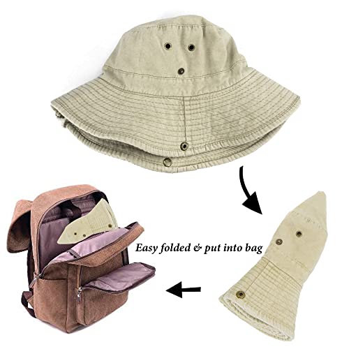 Image of Sun-Hats-for-Men-w /-UV-Protection-Wide-Brim Bucket Fishing Safari Hat | Sun-Hats-for-Men-with-UV-Protection-Wide-Brim Bucket Fishing Safari Boonie Hat for Summer (XL; 23 5 /8-24)