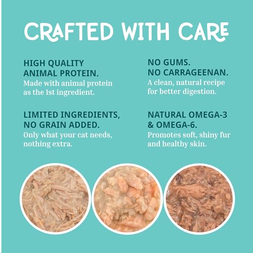 Image of LOVE, NALA - Single Protein Flaked Wet Cat Food Variety Pack - Chicken, Tuna & White Fish - Natural, Hydration Broth, Grain-Free, Human-Grade Protein, Non-GMO, No Gums, No Carrageenan-2.8 oz,12 Cans