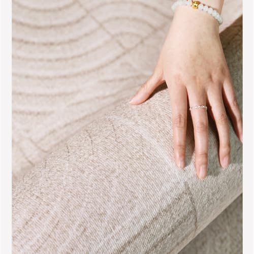 Tapis de salon moderne beige crème grand format 200x200cm YHT005 - 4