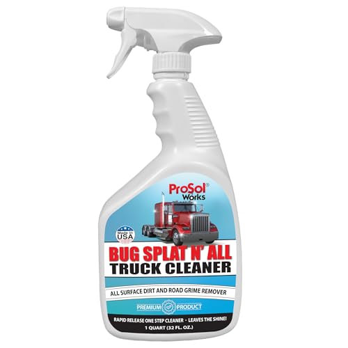 Bug Splat N' All Truck Cleaner 32 fl oz - Truck All Purpose Cleaner for Bug Splatter, Road Grime, Bird Droppings & Black Streak Remover - Tire Shine & Truck Cleaning Kit - Safe on All Surfaces