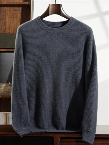 Men' O-Neck Sweaters Cashmere Sweater Loose Knit Jumper Business Casual Jacquards Pullover Tops Flower EN8 M2