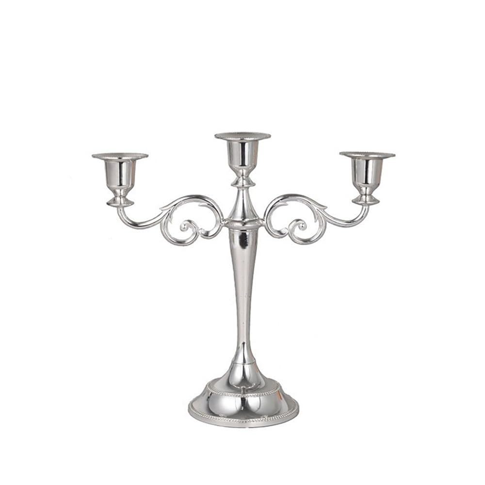 Candelabros Candelabro de metal 5 cabezas for decoración bodas(Silver)