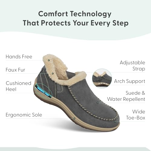 Orthofeet Women's Orthopedic Leather Lorin Hands-Free Slipper3