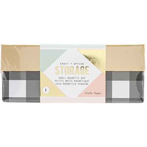 Crate Paper Box Caja magnética, Material sintético, Multicolor, 15.4 x 15.5 x 6.3 cm