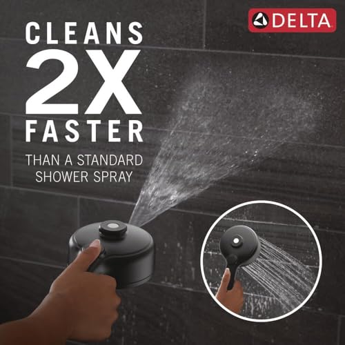Delta 7-Setting PivotPro 3-in-1 Combination Shower Head with ProClean Spray, Matte Black Round Shower Head Rainfall with Handheld Spray, 1.75 GPM, Matte Black 58600-BL by DELTA - Image 5