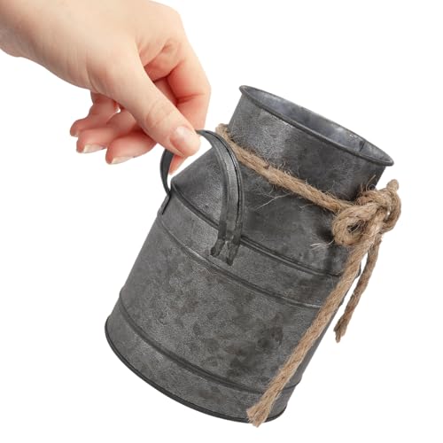 BESPORTBLE Retro Eiseneimer Blumenkübel Vintage Milchtopf Vase...