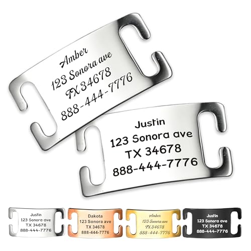Dog Tags Personalized Custom Dog Tag Curved Dog Tags Personalized for Pets Engraved Dog Name Tag No Noise for Pet Puppy Cat Pet Kitty Furry Baby Furry Friend(Silver, L)