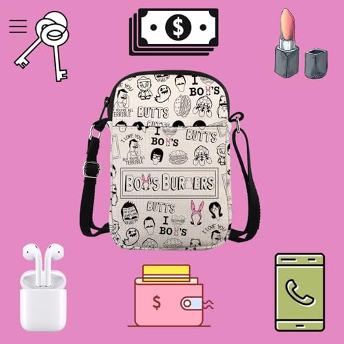 TSOTMO Cartoon TV Show Merchandise Gift Family Zipper Pouch Crossbody Bag Cartoon Style Gift3