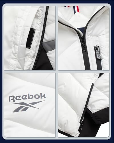 Image of Reebok Boys Puffer Jacket - Heavyweight Quilted Wind & Water Resistant Boys Winter Coat - Insulated Bubble Kids Winter Jacket
