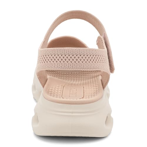 Image of UBFEN Womens Comfortable Walking Sandals with Cushioned Sole | Non-Slip Rocker Bottom, Arch Support, Adjustable Straps, Lightweight Water Sport Platform Summer