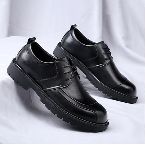 Men's Thick Sole Casual British Business Dress Shoes， Comfortable Breathable Soft Leather Rubber Sole for Stability Ideal for Office and Occasions Perfect4