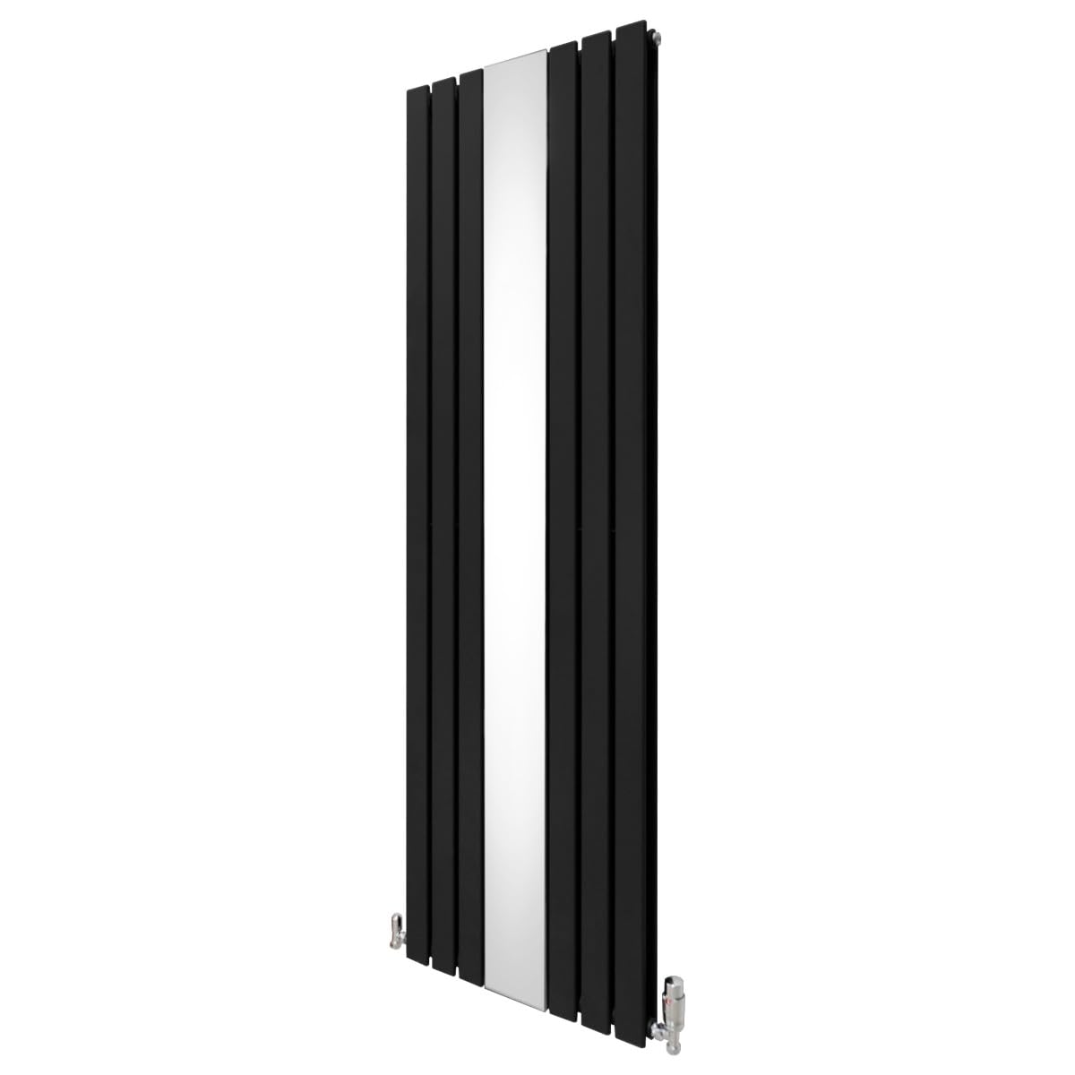 Monstershop Black Flat Mirror Radiator & Valves - 1800Mm X 565Mm