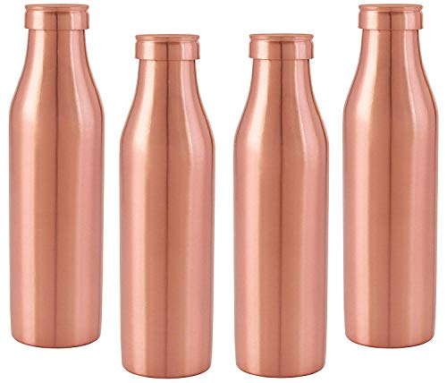 Image of Nirlon Water Bottle with New Stylish and Advanced Leak Proof Cap -Copper Bottles 1000 ml,for Kids for School,Sports & Office, Set of 4 Pieces