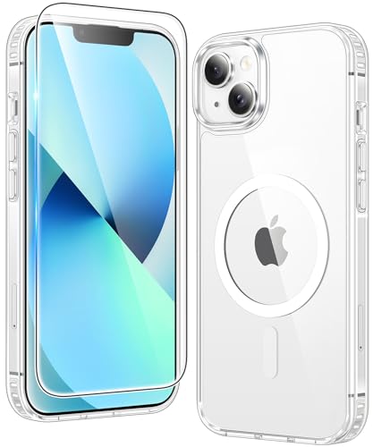 FNTCASE für iPhone 13 Hülle: iPhone 14 Handyhülle Magnetische Militär Fallschutz Anti Vergilbung Handyhülle - Robuste la...