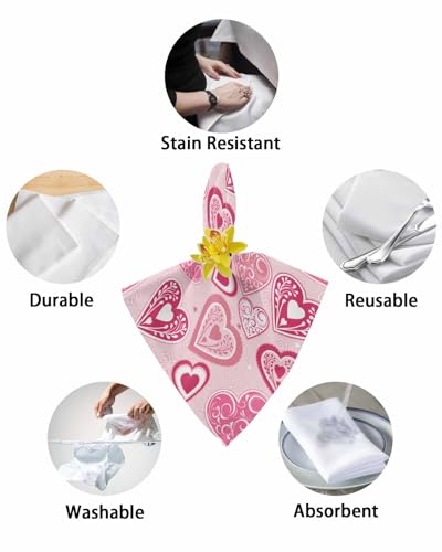 Servilletas de Tela Corazón San Valentín Set 4 50.5x50.5 cm miniatura 6