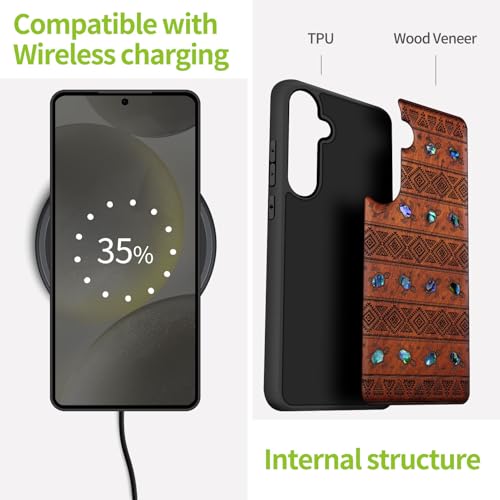 Coque Galaxy S25 compatible Samsung étui bois gravé coque S25 - 5