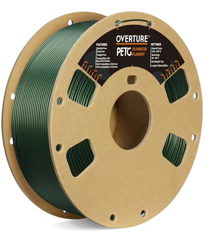 OVERTURE PETG 3D Printer Filament 1.75mm, 1kg Filament (2.2lbs), Dimensional...