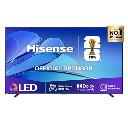 Hisense 98 inch QLED 144Hz Smart TV E7Q-Quantum Dot Colour AI Picture Dolby Vision Dolby Atmos Share to TV Voice Control Filmmaker Mode Youtube Netflix Disney+ 98E7Q (2025 UAE Version)