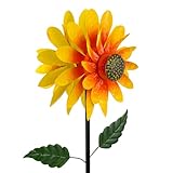 Viveta Sunflower Outdoor Wind Spinner, 4 Layers Metal Wind Spinners, Decorative Pinwheels for Yard Patio Lawn Garden