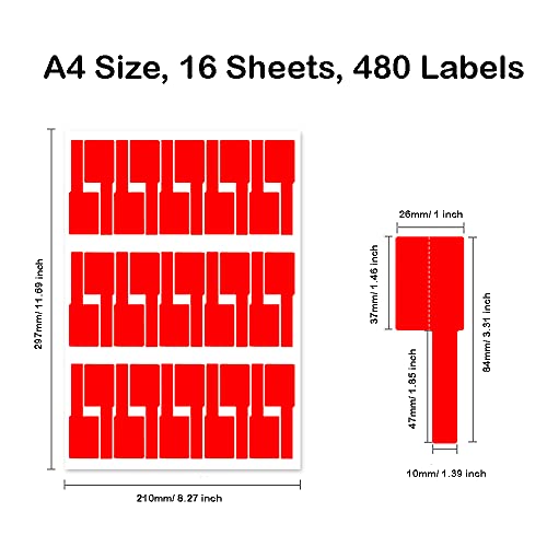 480 Pieces Colorful Waterproof Cord Labels, Muulaii Cable Labels Self Adhesive Wire Labels Printable A4 Sheet For Laser Printer And Handwriting Cable Organize #TOP4