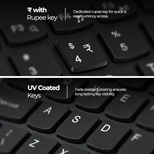 Image of Zebronics K16 Wired Keyboard, 79-Key Layout with Integrated Multimedia Keys, 1.1m Cable Length, ₹ Rupee Key, UV Coated Keys, Spill-Proof Design, USB Interface, Slim & Compact Design