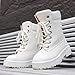 Kelibasi Men'S Chunky Sole Boots High-Top Lace-Up Work Style Ankle Boots Fashion Patent Leather Street Style Boots For Men With Thick Platform (white,9.5)