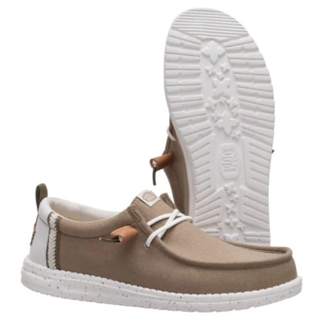 HEYDUDE Wally Craft Linen Timber/Silver Birch Size 9, Mens Shoes, Slip-on Loafers, Comfortable & Light-Weight2