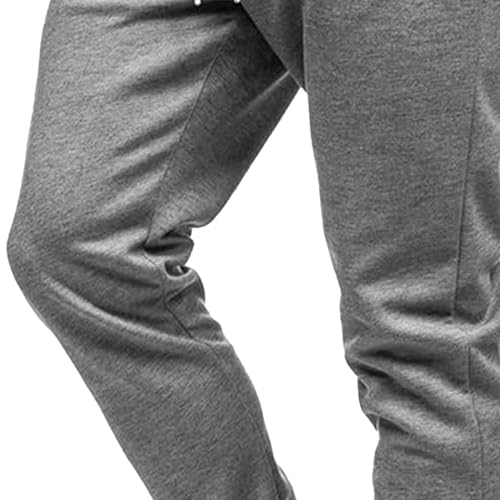 Men's Tapered Athletic Workout Sweatpants Casual Slim Jogger Casual Pants Track Slack with Zipper Pockets (Grey,Medium)3