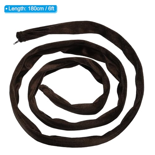 Image of PATIKIL 6ft Lamp Chain Cover, Chain Protective Sleeve Washable with Zipper for Chandelier Lighting Wires Swing Light Fixture, Brown