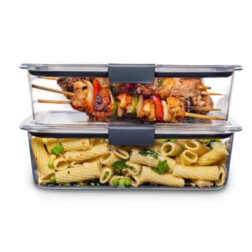 Rubbermaid Brilliance Plastic Food Storage Containerss, 9.6-Cup, 2-Count