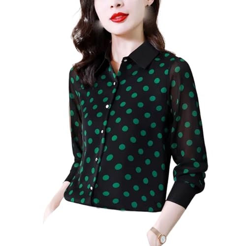 Chemise pour femme à pois fluide et infroissable pour silhouette élégante