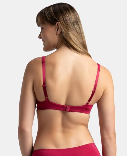 Image of Jockey 1820 Women Wirefree Non Padded Soft Touch Microfiber Elastane Stretch Full Coverage Everyday Bra with Stylised Mesh Panel